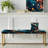 Cosmic Harmony - Abstract Upholstered Gold Bench