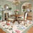 Farmhouse Floral Machine Washable Rug with Non Slip TPR Backing, Soft Non Shedding Scalloped Carpet, Low Pile Thin Floor Mats-1402354025