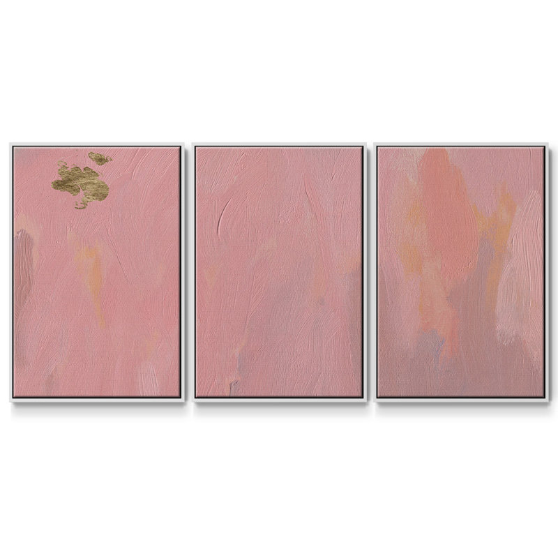 «Cherry Horizon II», reproduction sur toile 3 pièces, H 36 po x l 75 po x P 2 po, Blanc