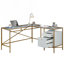 Bureau en L, finition blanche