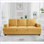 Canapés: Canapé moderne en velours 3 places avec assise profonde | Jaune moutarde | Salon, appartement, bureau