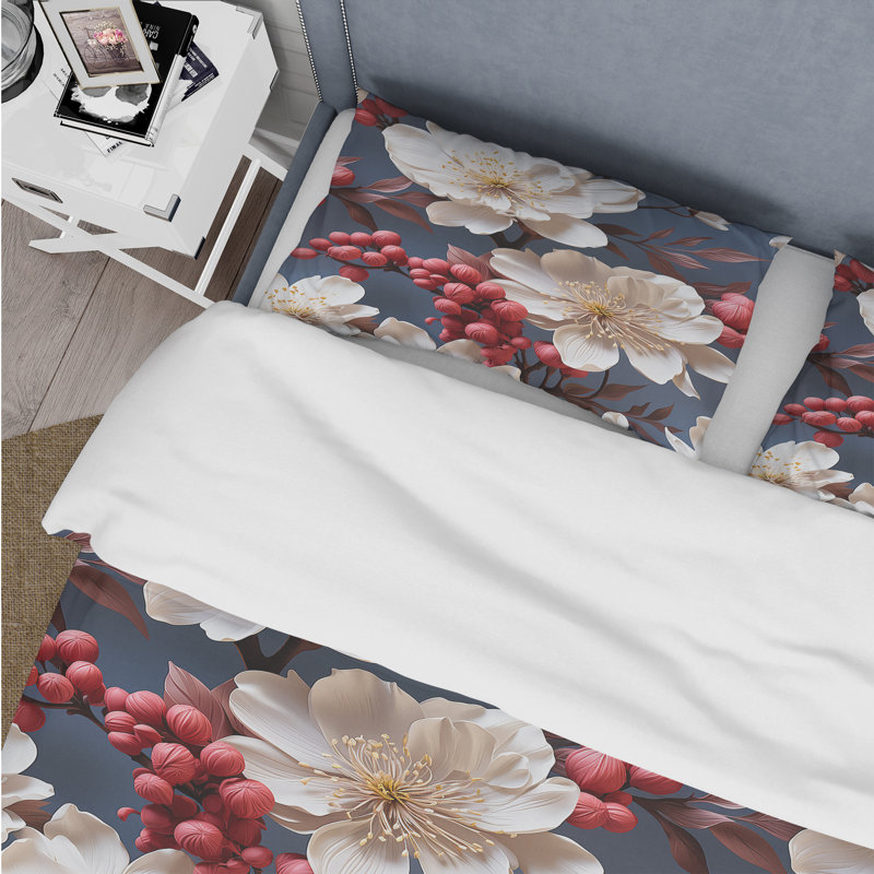 Ensemble de housse de couette Serene, Housse de couette pour grand lit et 2 taies décor