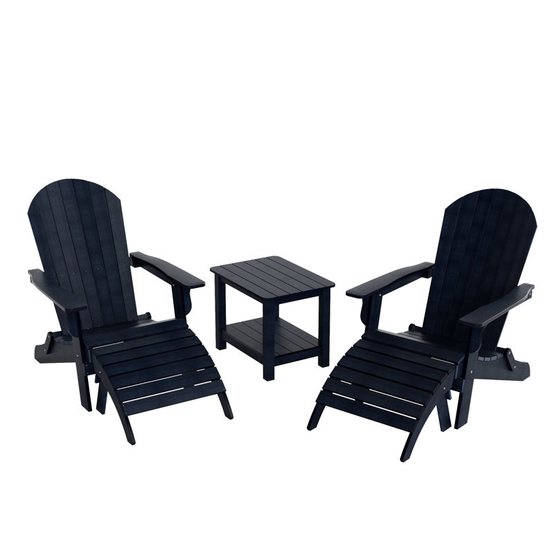 Arrlo Foldable Outdoor Adirondack Chair, Navy
