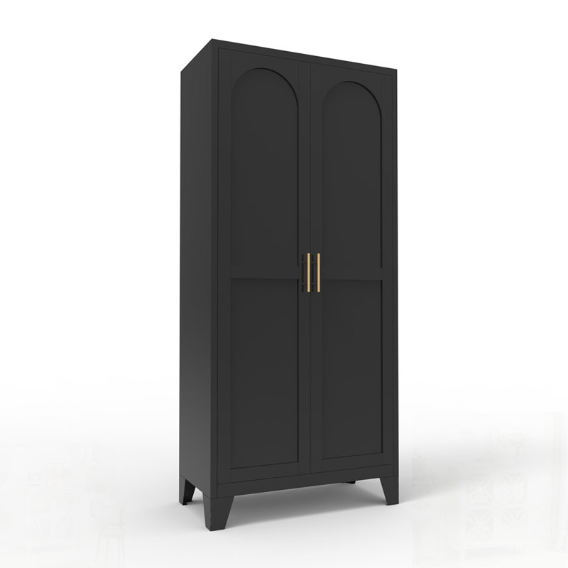 Shapely Doors Cabinet, Metal Storage Cabinet with Doors and Adjustable Shelves, for Bedroom, Living Room, Kitchen