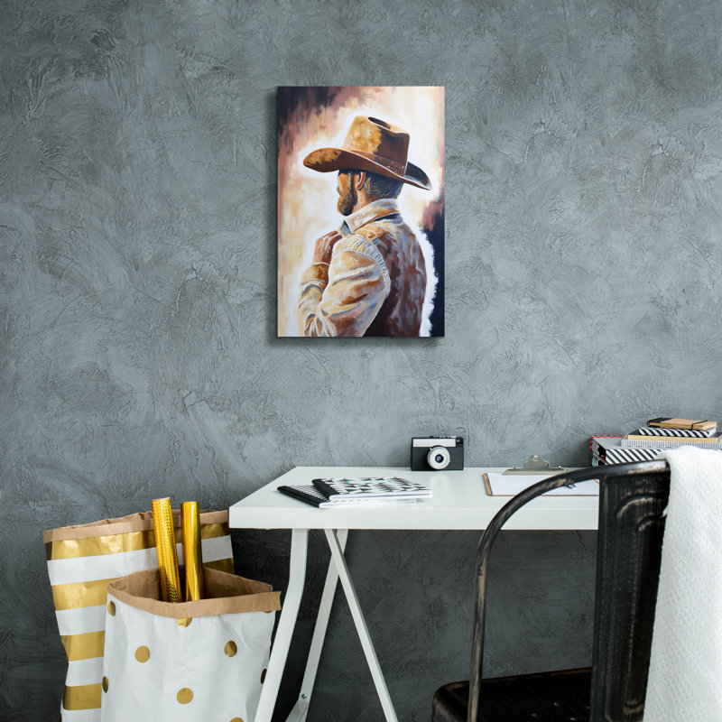 «Cowboy 4» par Petals Prints Design, H 18 po x l 12 po x P 0,75 po