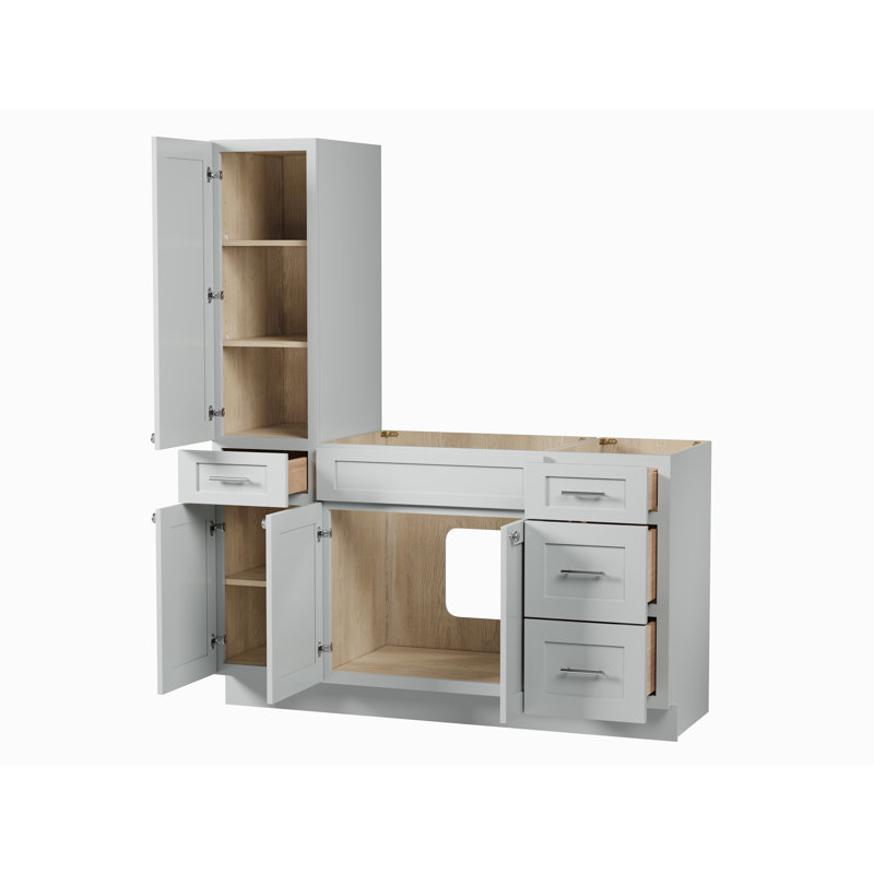 Meuble-lavabo simple 60 po Disar, Gris