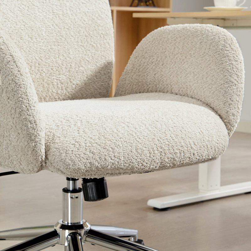 Boucle Office Chair, Pale Grey