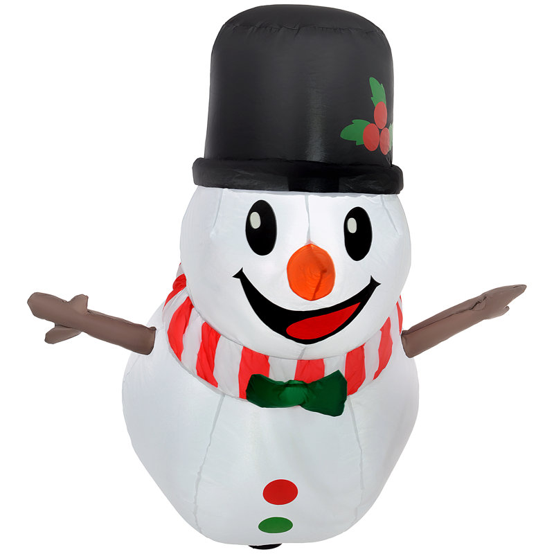 Bonhomme de neige suspendu gonflable 3,4 pi avec lumières blanches DEL 3,4 pi