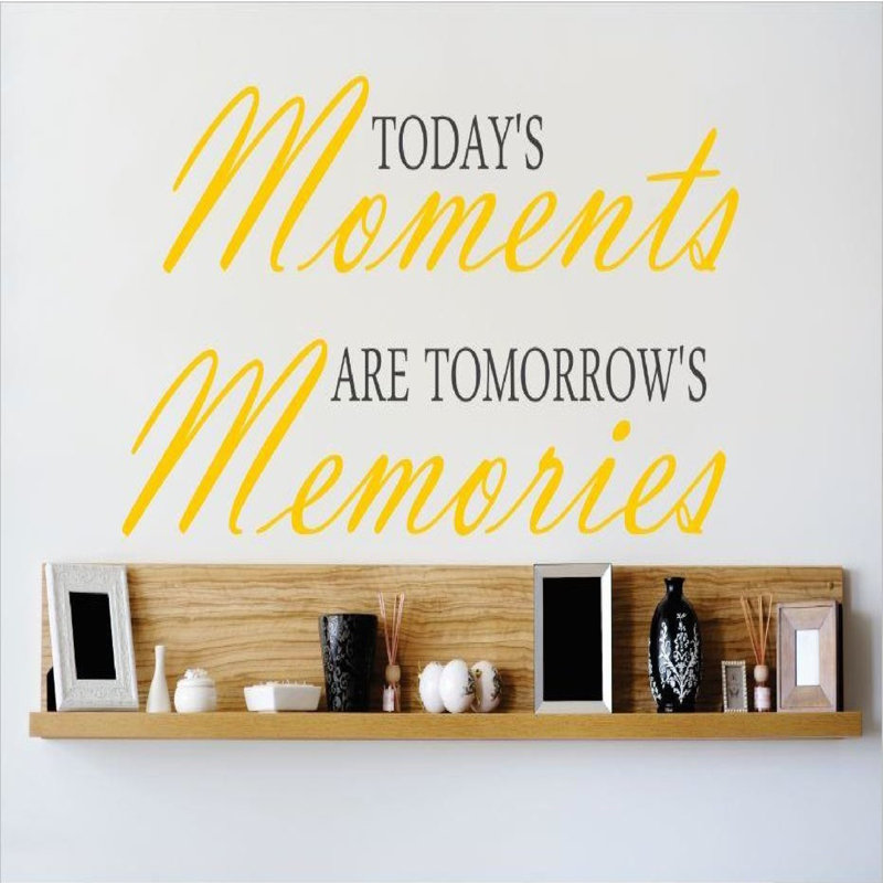 Décalcomanie murale "moments du jour", Jaune / Noir, H 14 po x l 30 po x P 0,16 po