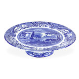Spode Blue Italian Footed Cake Plate 10.5"