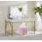 Lightmane White High Gloss & Gold Finish Vanity Desk
