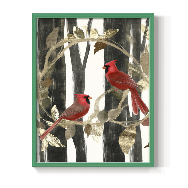 Christmas Holiday Art CDVI, reproduction d'art encadrée - bois massif, H 15 po x l 12 po, Vert