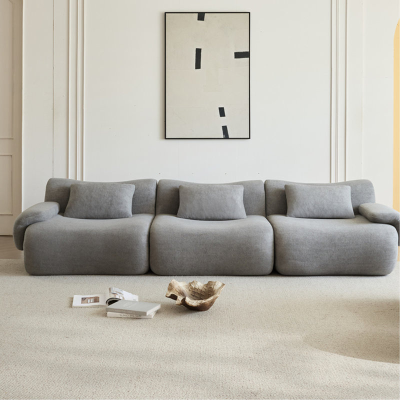 Gris modulaire compressé modulaire 3, moderne et confortable avec une éponge à haute densité 33d pour socialiser la chambre à coucher, l'espace, le tissu, la protection quadruple de l'enceinte en gris, la chambre à coucher design, l'éponge, la qualité