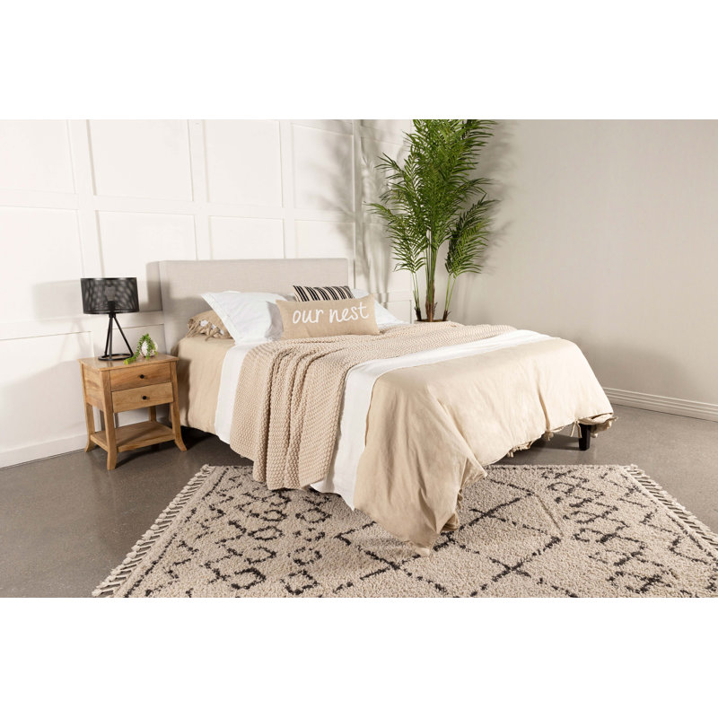 Tête de lit double tapissier Barbel, Beige, Full