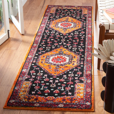 Tapis oriental orange / noir