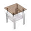 Table basse carrée en verre, ensemble de 2 tables de salon, ensemble de 2 tables de thé moderne trempé avec plateau en MDF et table de bout brun / blanc-529655432-529655434
