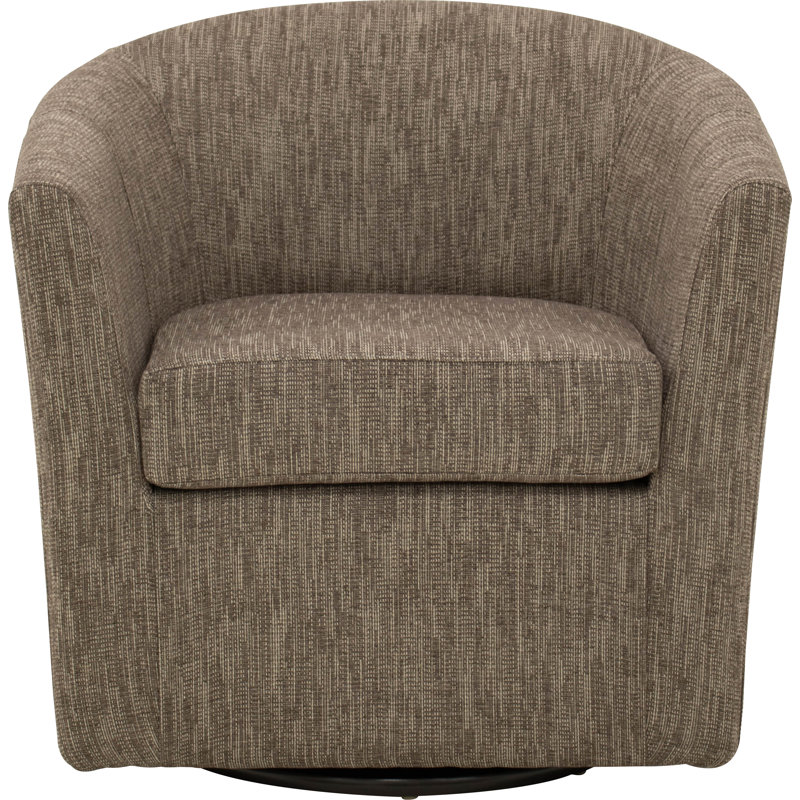Fauteuil demi-tonneau pivotant de 31 po Bozank, 100% polyester moka Hapden