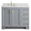 Meuble-lavabo simple en bois massif gris de 43 po avec plateau en quartz blanc de 1,5 po Freitas-1117469896-1117469899-1195658028