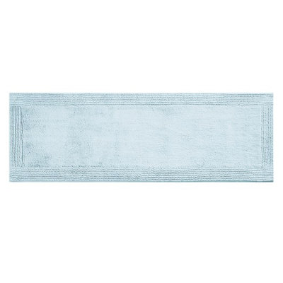 Blue 100% Cotton Reversible Bath Rug, 21x34", 3000 Gsm, Add Style To Your Bathroom Gsm Cotton, Reversible, Absorbent And Breathable Fibers