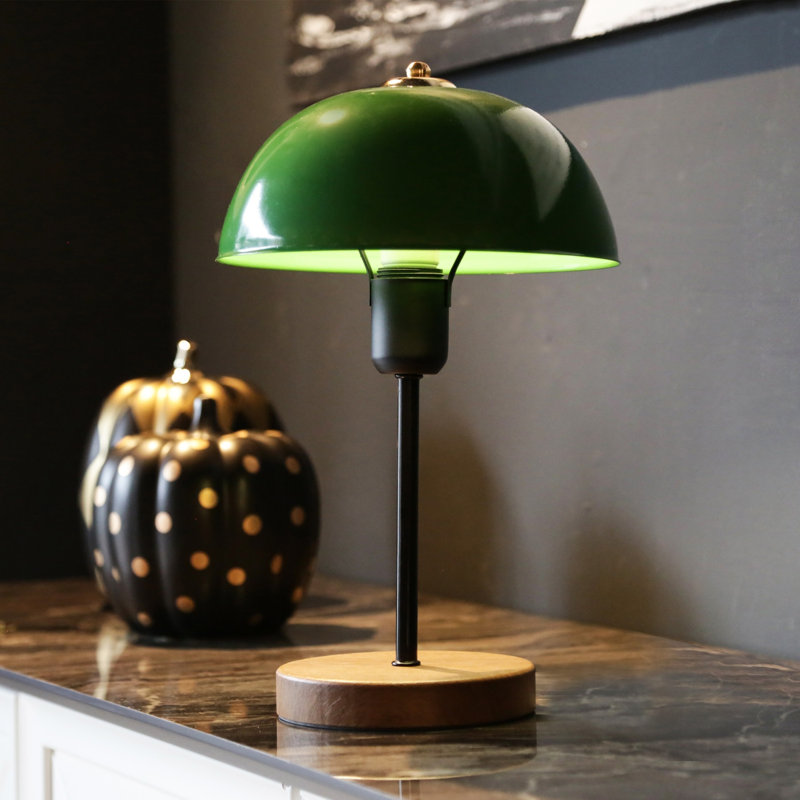 Harleequinn Metal Table Lamp, Green, Beige