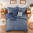 Cozy Comfort Cal King Bedding Sets, Microfiber Navy Design For Modern Bedrooms