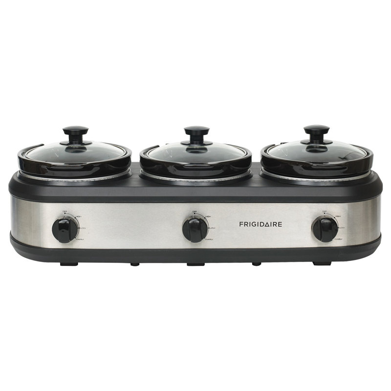 Triple mijoteuse 420 watts avec trois cocottes en céramique de 2,5 pintes