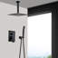 Douche de plafond en échantillon noir mat - Tête de 10 po et à main, laiton, imitation de pluie naturelle imitant, buse autonettoyante, correspond au système de raccordement de tuyaux American Standard-121169414