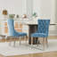 Ensemble de chaises de salle à manger haut de gamme en velours capitonné avec pieds chromés-259365838-259365839