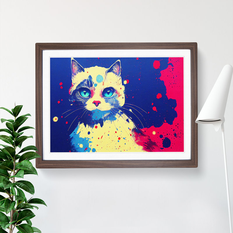 Cat Splash Vol.2 Abstract - Framed Print, 25cm H x 34cm W x 2cm D, Walnut Framed