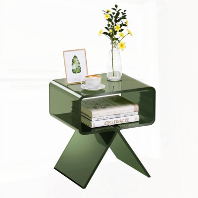 Modern Clear Acrylic Nightstand with Dual Storage, No Assembly, Perfect for Compact Spaces and Home Decor