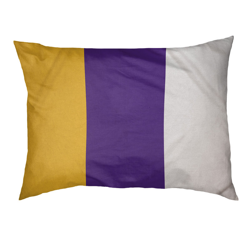 Coussin Minnesota, Grand (l 50 po x P 40 po x H 7 po), Jaune / mauve