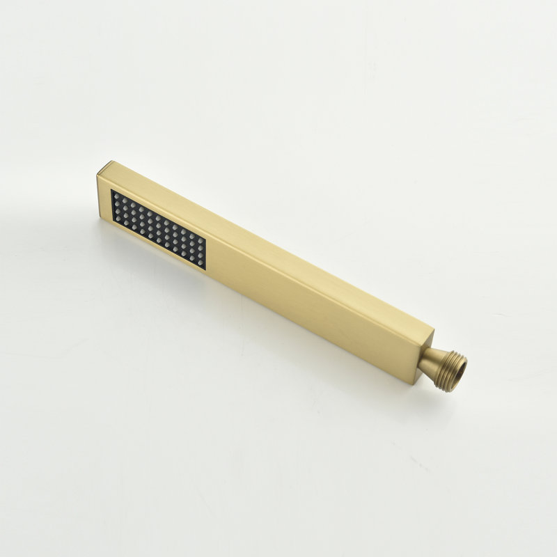 7.5" Solid Brass Single Handle Wall Mounted Roman Tub Faucet with Handheld Shower Head, Brushed Gold