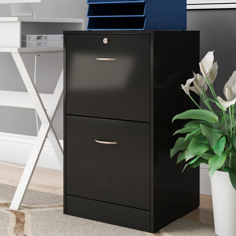 Ingleside 15.8'' Wide 2 -Drawer Solid Wood File Cabinet, Black