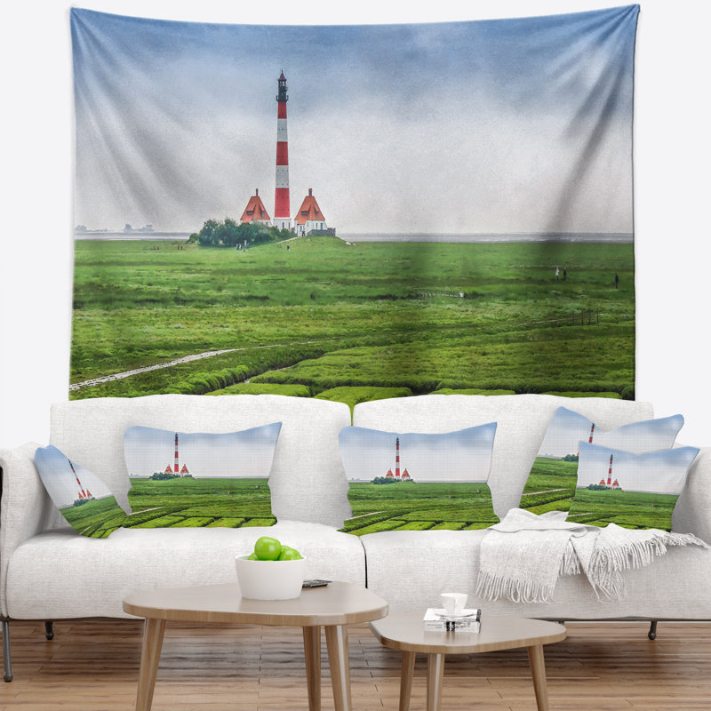 Tapisserie panorama à phare paysage westerheversand, H 32 po x l 39 po
