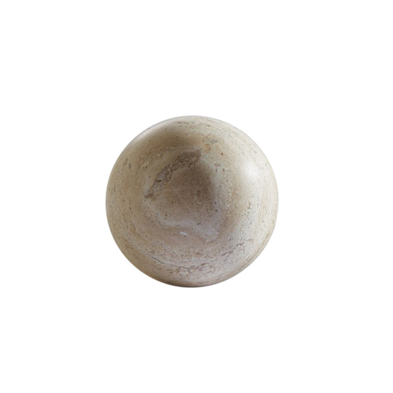 Sphère de travertin, H 5 po x l 5 po x P 5 po