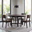 Table de salle à manger extensible ronde Farmhouse avec feuille de 16 po, placage de chêne et base en forme de X-2040954520