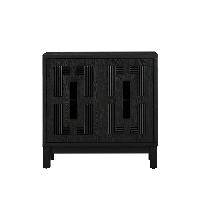 Buffet 31,5 po Mid Century Modern, Noir