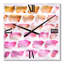 Horloge murale moderne rose et jaune foncé-713512712