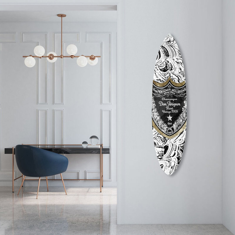 Champagne Surfboard Lux Acrylic by Oliver Gal