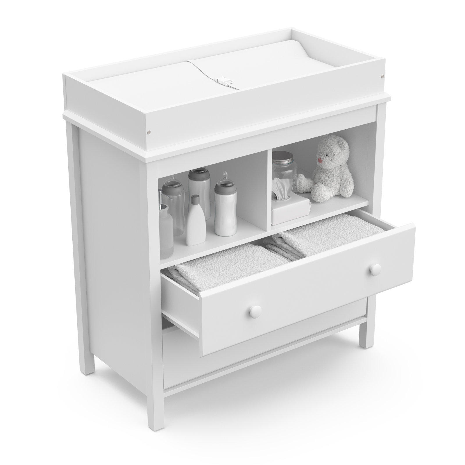 Alpine Changing Table Dresser, White