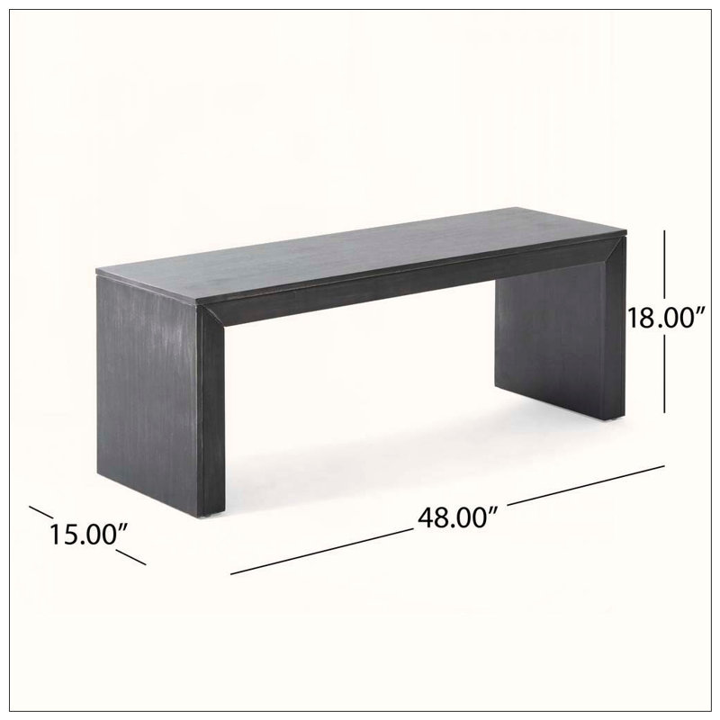 Banc de salle à manger en bois, 48inch, Black