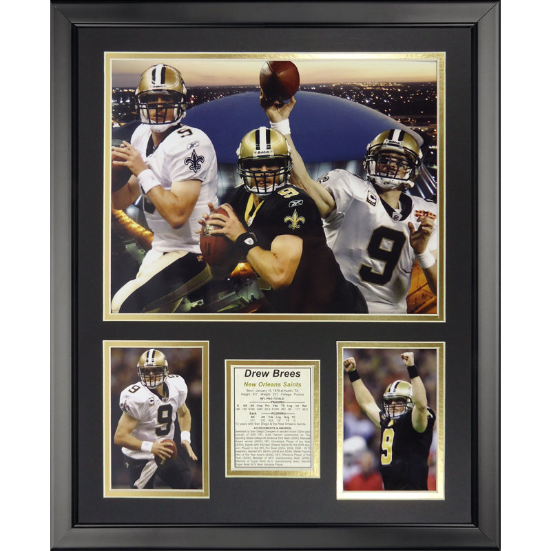 Memorabili encadrée à collage brees new orléans saints-dessiné NFL