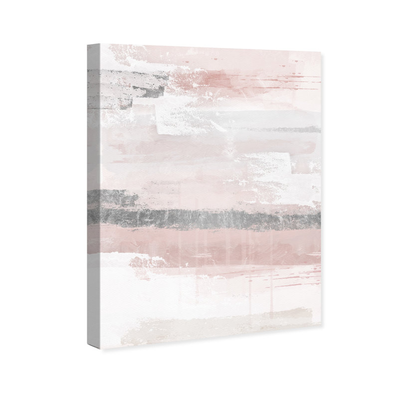 Éléments sophistiqués rosés - peinture, Toile tendue, H 24 po x l 20 po
