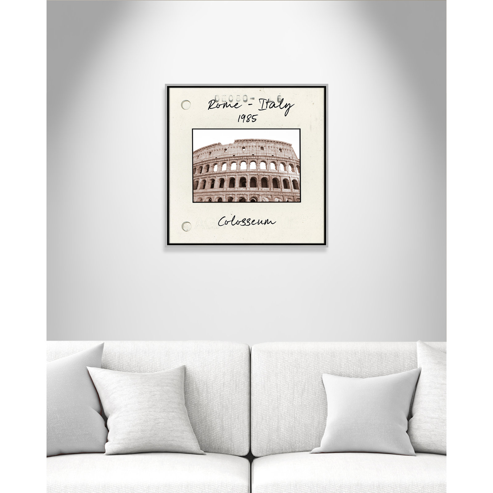 Rome, Italy - Colosseum Print by Natalie Carpentieri, 25.5" H x 25.5" W x 2" D, Silver Floater Framed Canvas