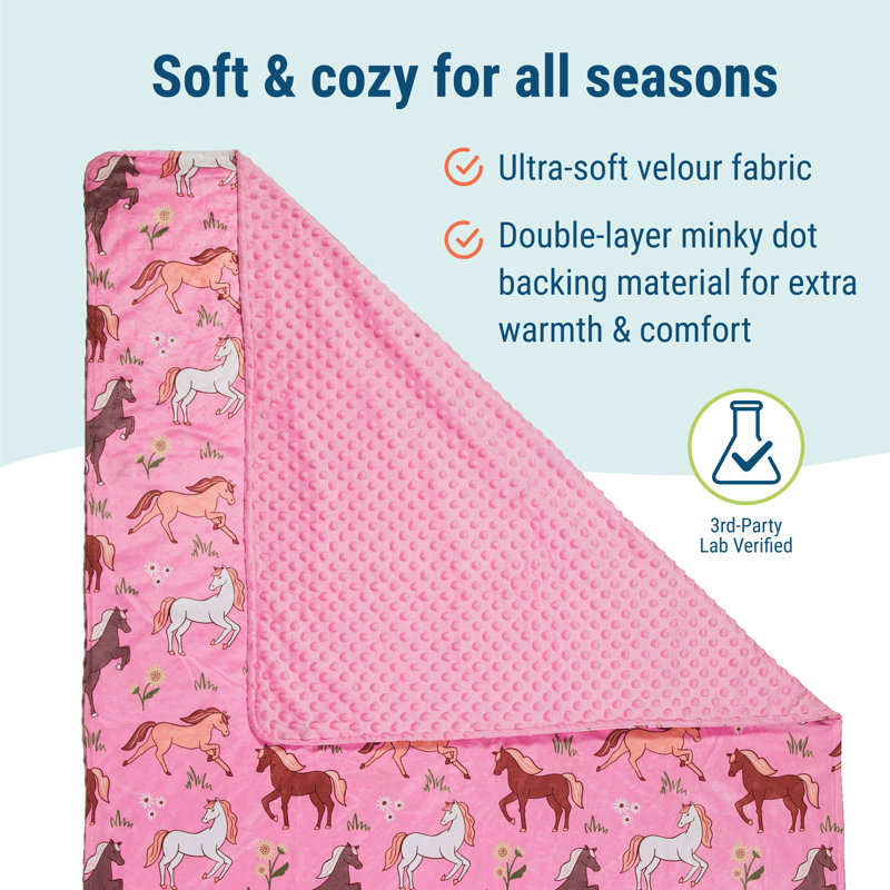 Jeté en peluche Wildkin - Confort doux et confortable, idéal pour les tout-petits, les voyages et les garderies - Chevaux sauvages