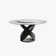 Suzzie Modern Round Dining Table, Sintered Stone Tabletop with Lazy Susan, Carbon Steel Base Pre-Assembly