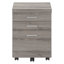 Classeur à roulettes, rangement, taupe, meuble contemporain avec tiroirs, stratifié taupe