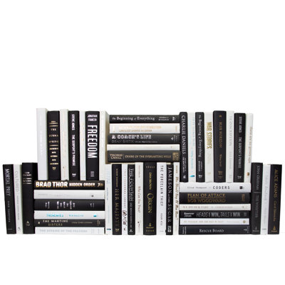 Decorative Books - Piano Book Wall - Set of 50 Black and White Books