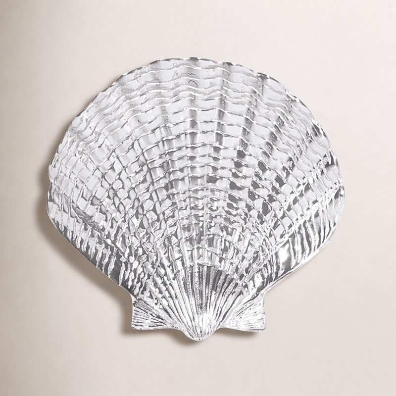 Mariposa Seaside Aluminum Platter, 9.5" H x 10" W x 0.9" D