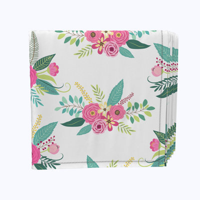 Polyester Floral Square Napkin